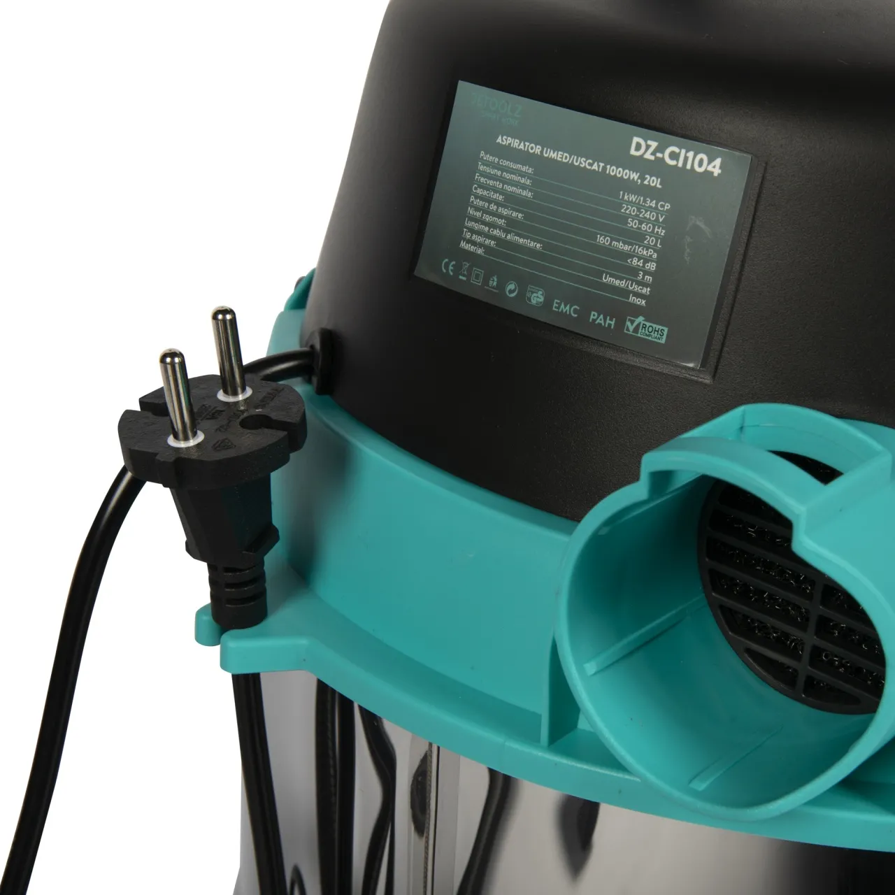 Промышленный пылесос Detoolz 1000W, 20L (Для сухой и влажной уборки) — 6