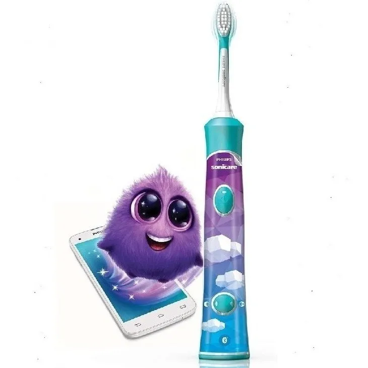 Periuța de dinți electrică sonică PHILIPS Sonicare For Kids HX6321/04, Turcoaz