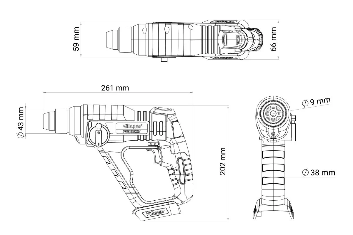 Перфоратор aккумуляторный  для сверления VLN 0120 (1BSC) — 11