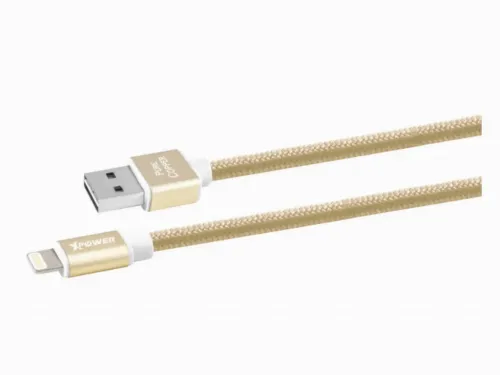 Cablu încărcare și sincronizare Xpower Lightning cable Nylon, USB Type-A/Lightning, 1m, Auriu
