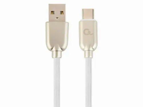  Blister Type-C /USB2.0, AM/CM,  2.0m, Cablexpert Premium Ruber White, CC-USB2R-AMCM-2M-W
