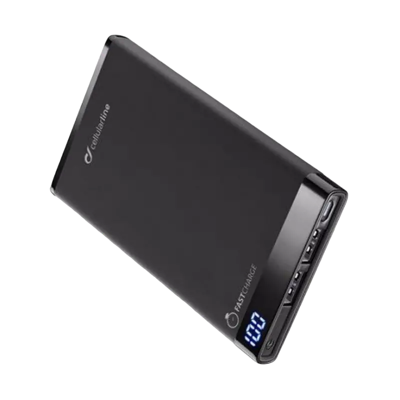 Power Bank Cellularline 8000mAh USB C, slim, Black