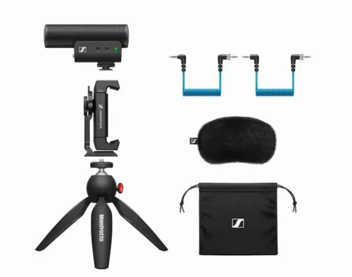 Портативный записывающий микрофон Sennheiser MKE 400, Проводной аналоговый, Чёрный