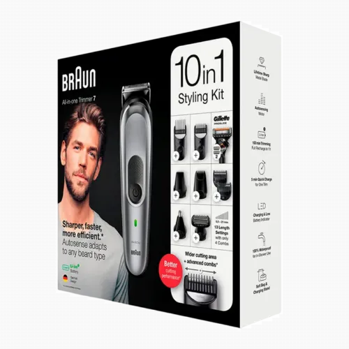 Trimmer pentru bărbați Braun MGK7320, Gri | Argintiu