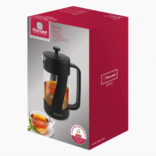 Cafetiera French Press Rondell RDS-1064, 0,6L, Negru