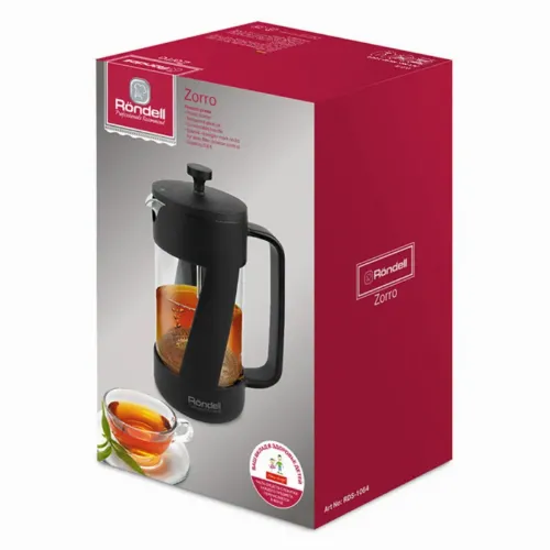 Cafetiera French Press Rondell RDS-1064, 0,6L, Negru