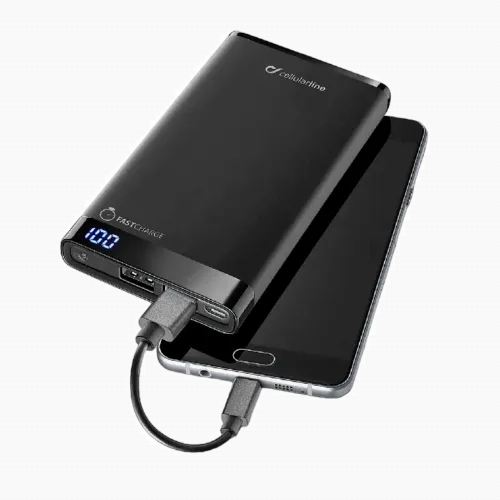 Power Bank Cellularline 8000mAh USB C, slim, Black