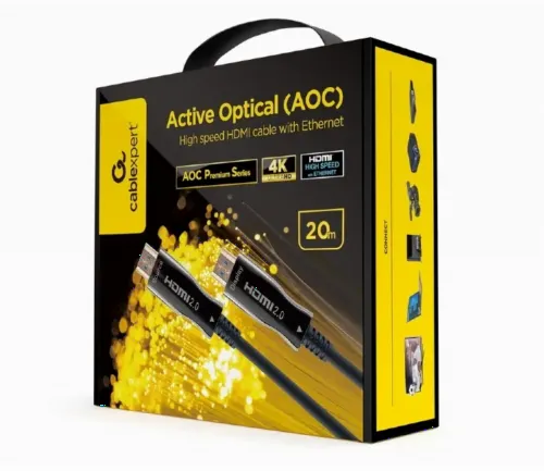 Cablu Video Cablexpert CCBP-HDMI-AOC-20M-02, HDMI (M) - HDMI (M), 20 m, Negru