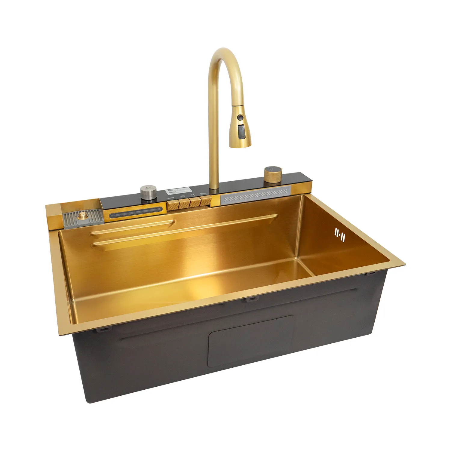 Chiuveta handmade SanDonna HD7550 Auriu robinet cascadă reglabil