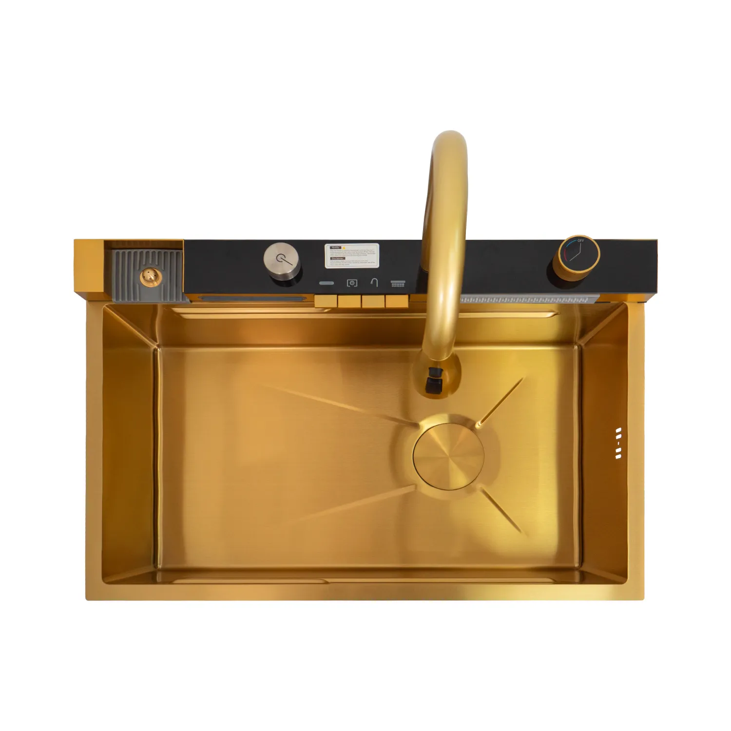 Chiuveta handmade SanDonna HD7550 Auriu robinet cascadă reglabil