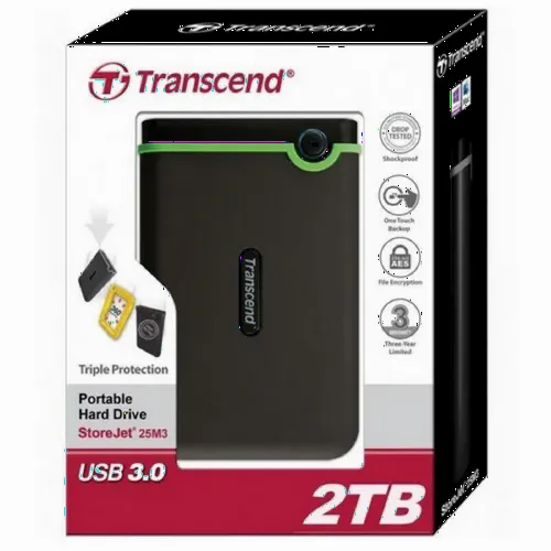 Внешний портативный жесткий диск Transcend StoreJet 25M3C, 2 ТБ, Iron Gray (TS2TSJ25M3C)