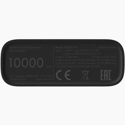 Acumulator extern Xiaomi Power Bank 3, 10000mAh, Negru