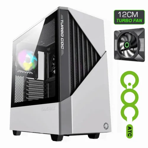 Компьютерный корпус Gamemax Contac COC, Midi-Tower, ATX, Белый/Чёрный