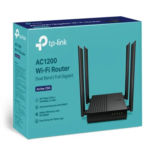 Router fără fir TP-LINK Archer C64, Negru