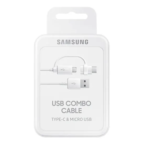 Зарядный кабель Samsung EP-DG930DWEGRU, USB Type-A/Micro USB, USB Type-C, 1,5м, Белый