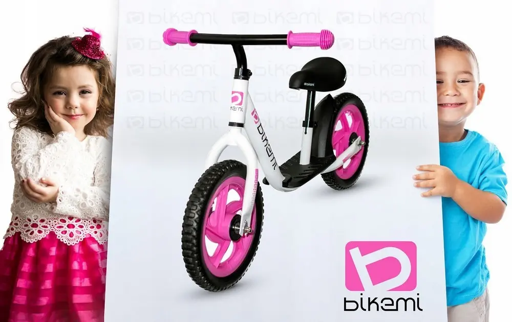 Детский велосипед JUMI (белый/розовый)