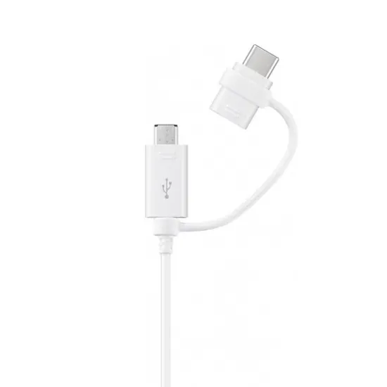 Зарядный кабель Samsung EP-DG930DWEGRU, USB Type-A/Micro USB, USB Type-C, 1,5м, Белый