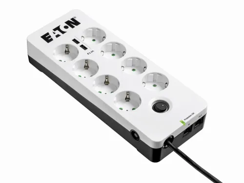 Сетевой фильтр Eaton PB8TUD, 8 Розеток, 1,5м, Черный/Белый