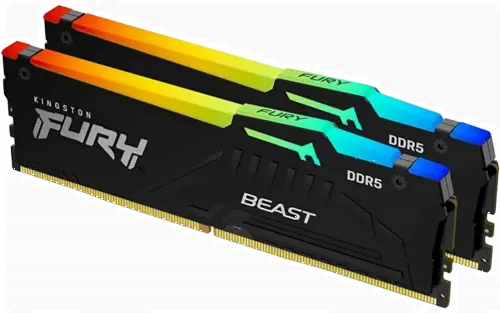 Memorie RAM Kingston FURY Beast RGB, DDR5 SDRAM, 5200 MHz, 32 GB, KF552C40BBAK2-32