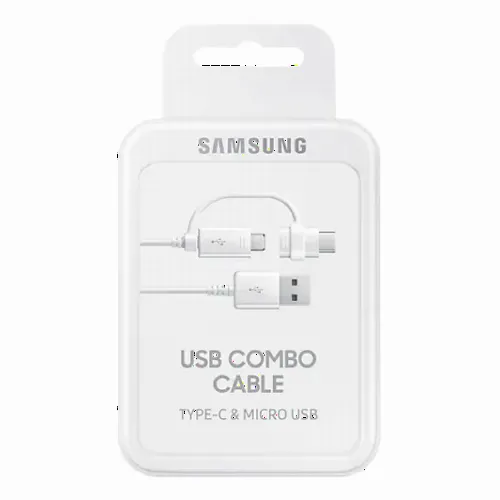 Cablu de încărcare Samsung EP-DG930DWEGRU, USB Type-A/Micro USB, USB Type-C, 1,5m, Alb
