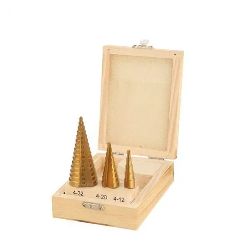 Set de 3 burhie conice WOKIN 4-12*20*32 mm placata cu titan