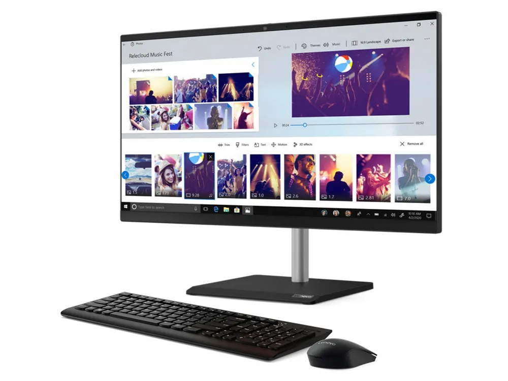 Computer All-in-One Lenovo V50a 24IMB, 23,8", Intel Core i5-10400T, 8GB/256GB, Windows 10 Pro 64-bit, Negru