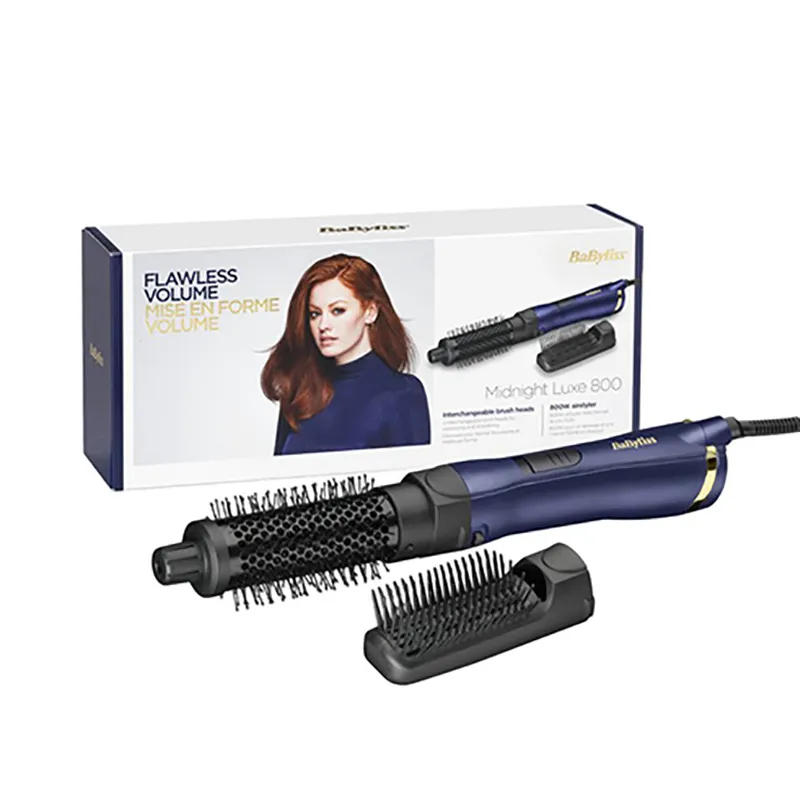 Uscător de păr-perie BaByliss Midnight Luxe AS84PE, 800 W, Albastru