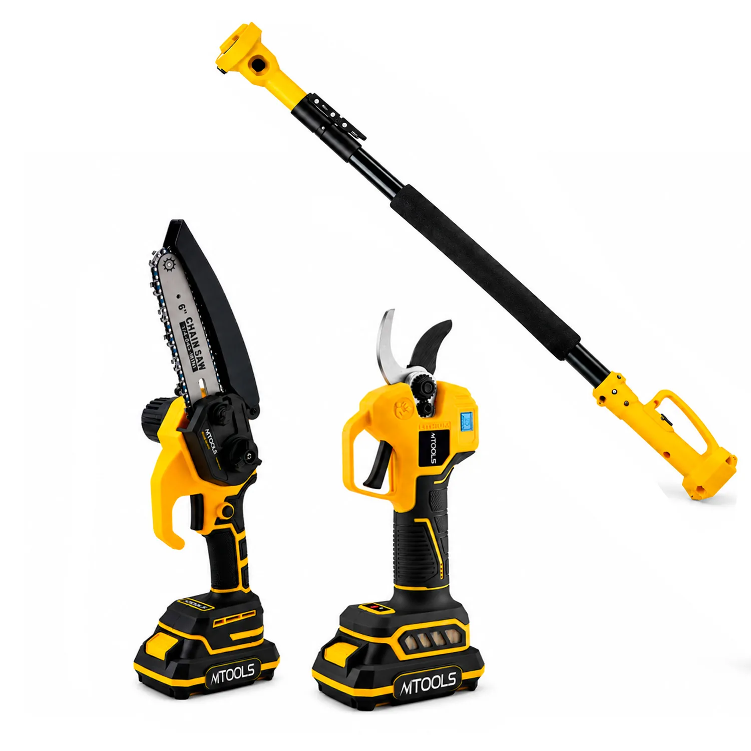 Аккумуляторный телескопический садовый набор 3 в 1 MTOOLS BS301KIT