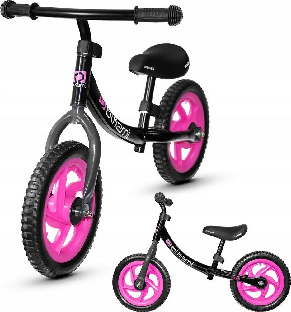 Bicicleta fara pedale| pentru copii JUMI (roz/negru)