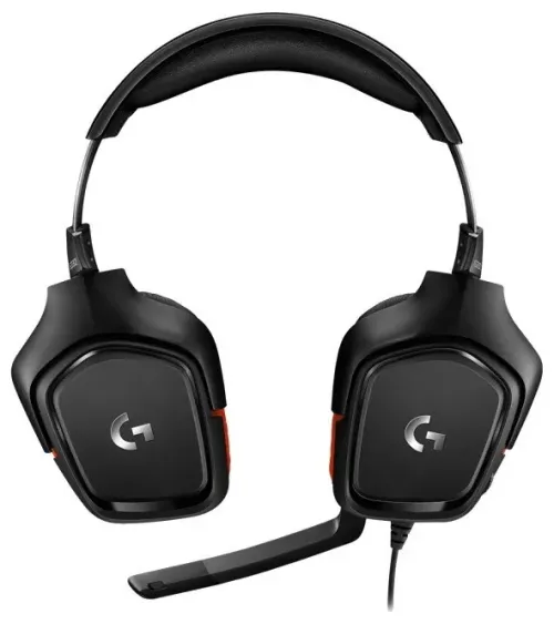Căști gaming Logitech G332, Cu fir, Negru/Roșu