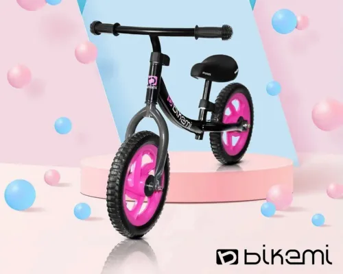 Bicicleta fara pedale| pentru copii JUMI (roz/negru)