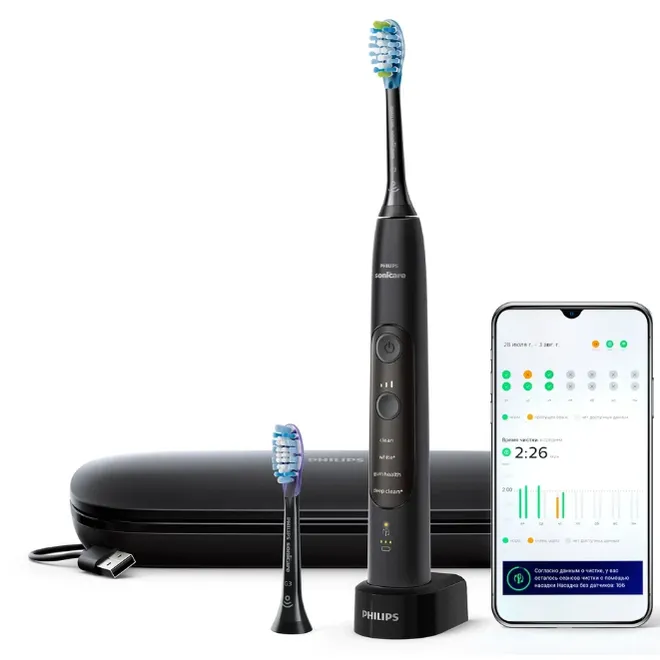 Звуковая зубная щетка PHILIPS Sonicare ProtectiveClean 4500 HX6830/44, Black