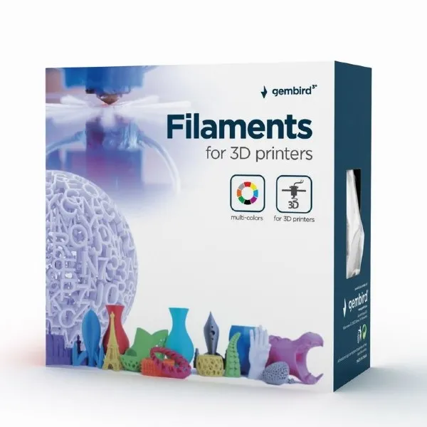 Filament pentru imprimantă 3D Gembird FF-3DP-ABS1.75-02-W, ABS, Alb , 1.75 mm, 0,6kg