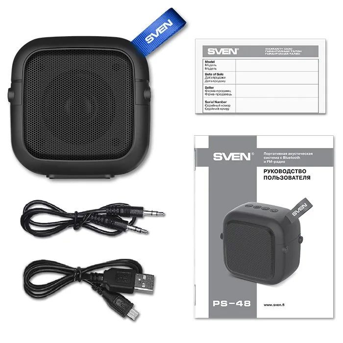 Портативная колонка SVEN PS-48, Чёрный