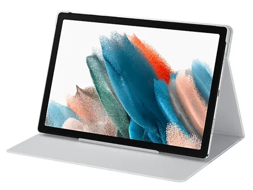 Husă pentru tabletă Samsung Tab A8 Book Cover, 10,5", Poliuretan, Argintiu