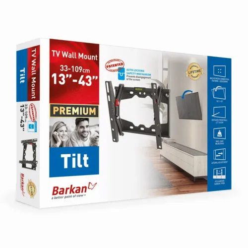 Наклонное настенное крепление BARKAN E210+, Чёрный