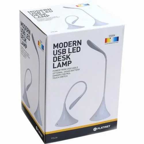Настольная лампа Platinet DESK LAMP 3,5W FLEXIBLE 43826, Белый