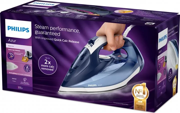 Fier de călcat PHILIPS Azur, 2500W, Albastru