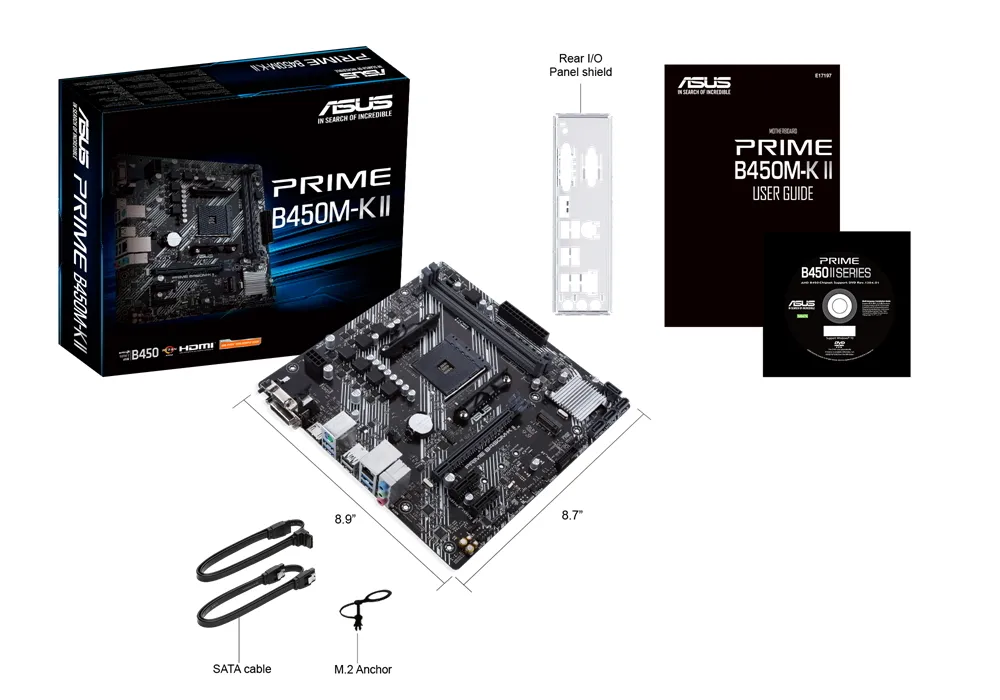 Placă de bază ASUS PRIME B450M-K II, AM4, AMD B450, Micro-ATX