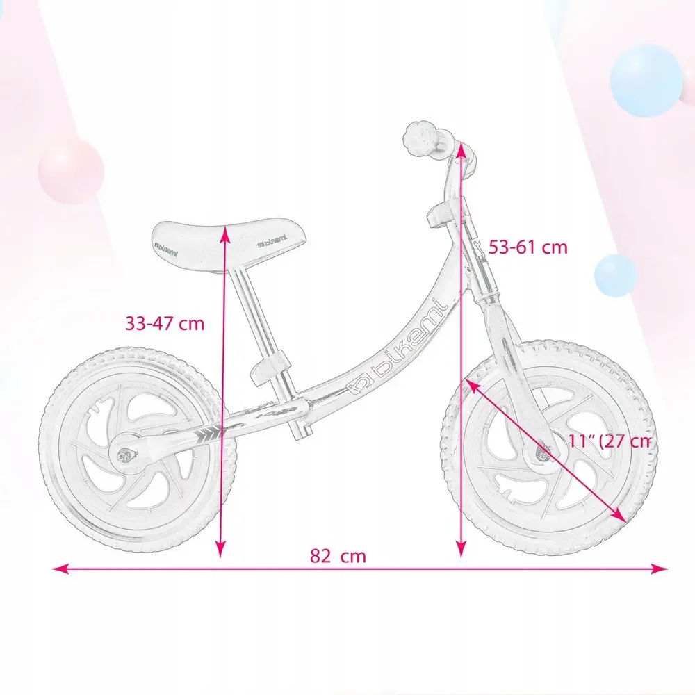 Bicicleta fara pedale| pentru copii JUMI Sport (roz/negru)