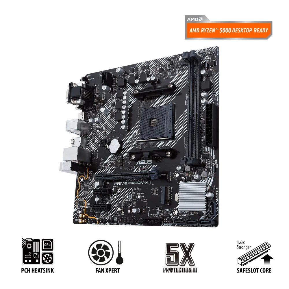Placă de bază ASUS PRIME B450M-K II, AM4, AMD B450, Micro-ATX