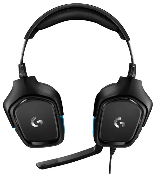 Căști gaming Logitech G432, Cu fir, Negru/Albastru