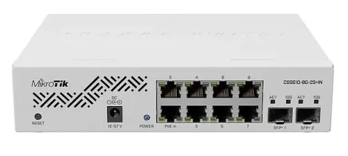 Comutator MikroTik CSS610-8G-2S+IN, Alb