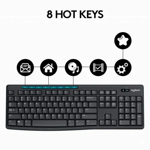 Клавиатура и мышь Logitech MK275, Беспроводное, Черный/Синий