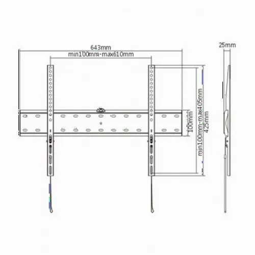 Suport fixat pe perete Gembird WM-70F-01, Negru
