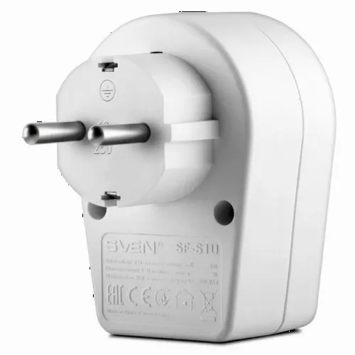 Prelungitor electric SVEN SF-S1U, 1 Prize, Alb