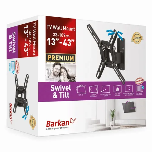 Настенное крепление для телевизора BARKAN 2200, Чёрный
