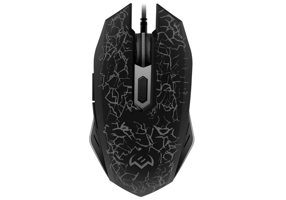 Gaming Mouse SVEN GX-950, Optical 600-1600 dpi, 6 buttons, 4 color backlight, Soft Touch ,Black, USB