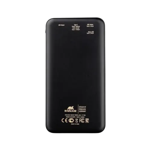 Acumulator extern RivaCase VA2537, 10000mAh, Negru