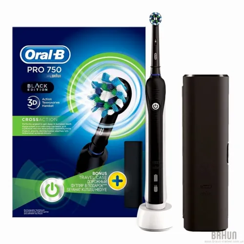 Periuță de dinți electrică BRAUN PRO 750 Cross Action, Negru